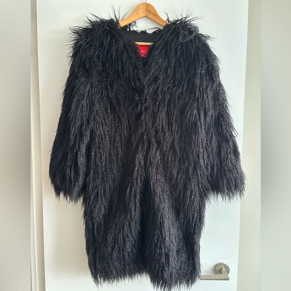 Tiffi Black Faux Fur Coat